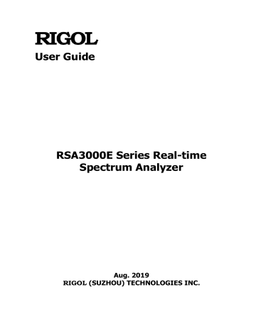 Rigol RSA3000E User Manual | Manualzz Rigol RSA3000E User Manual | Manualzz