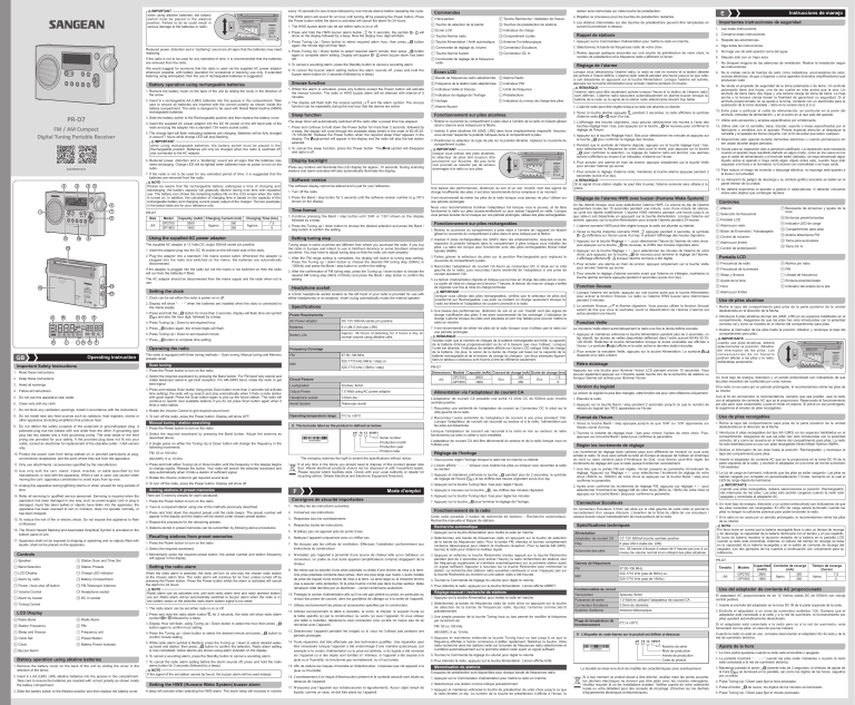 Sangean PR-D7 User manual Sangean PR-D7 User manual