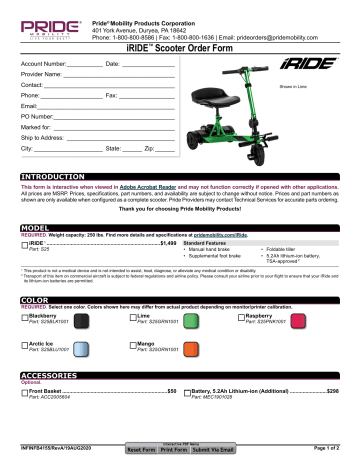 Pride Mobility IRIDE Owner S Manual Manualzz