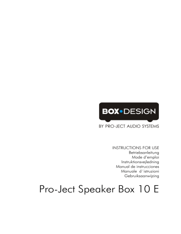 Pro-Ject Speaker Box 10 Manual Pro-Ject Speaker Box 10 Manual