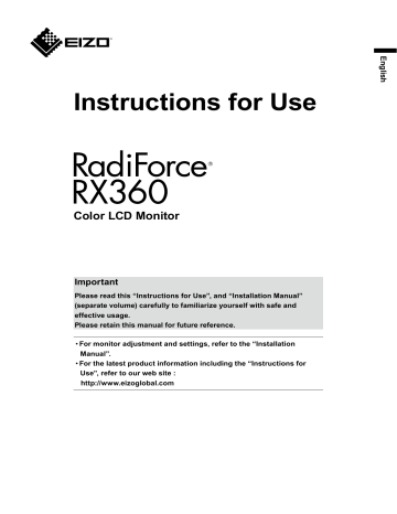 Eizo RX360 Owner Manual | Manualzz Eizo RX360 Owner Manual | Manualzz
