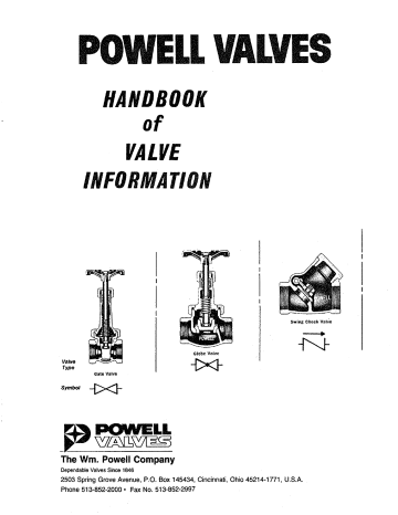 William Powell Co 8.0 2342FM0TXXX, 8.0 3003FC8GXXX, 10. 2456FM0TXXX, 0.8 2490SN0TXXX, 4.0 3061FC8GXXX, 3.0 3061FC8GXXX, 0.8 2456FM0TXXX, 6.0 2342FM0TXXX, 1.00 GA08SA58GB, 2.0 3003FC8GXXX Installation manual William Powell Co 8.0 2342FM0TXXX, 8.0 3003FC8GXXX, 10. 2456FM0TXXX, 0.8 2490SN0TXXX, 4.0 3061FC8GXXX, 3.0 3061FC8GXXX, 0.8 2456FM0TXXX, 6.0 2342FM0TXXX, 1.00 GA08SA58GB, 2.0 3003FC8GXXX Installation manual