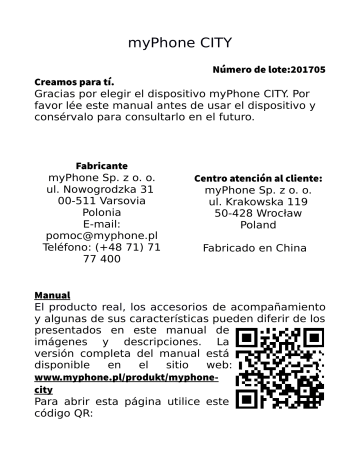 myPhone CITY Manual de usuario | Manualzz myPhone CITY Manual de usuario | Manualzz
