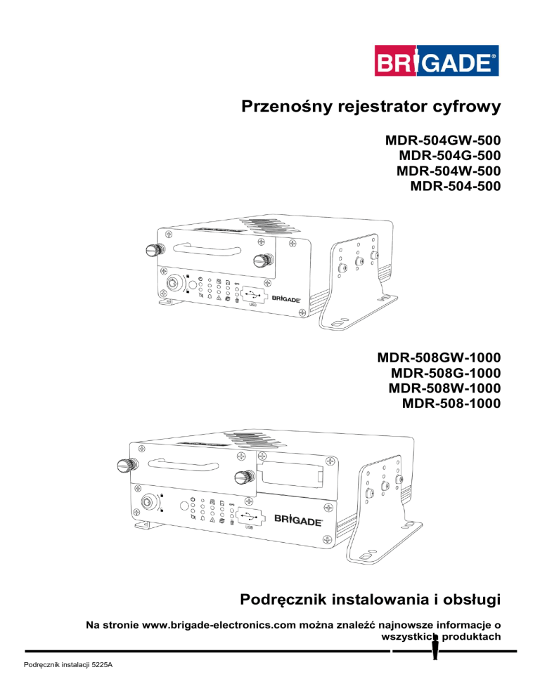 Brigade MDR-508XX-XXXX (Various) User manual Brigade MDR-508XX-XXXX (Various) User manual