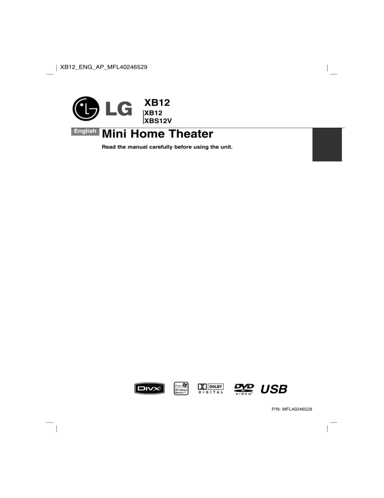 LG XB12-A0U Owner's manual LG XB12-A0U Owner's manual