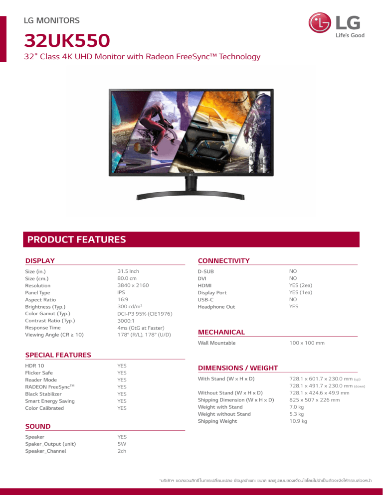 LG 32UK550-B Owner's manual LG 32UK550-B Owner's manual