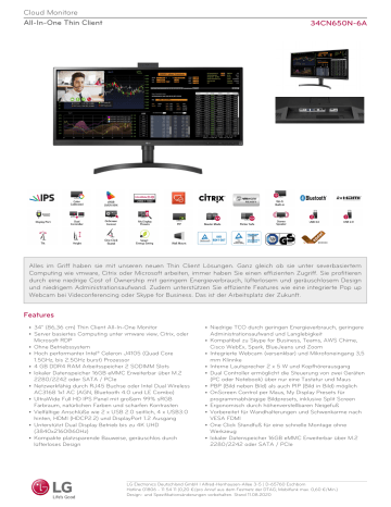 LG 34CN650N-6A Datasheet LG 34CN650N-6A Datasheet