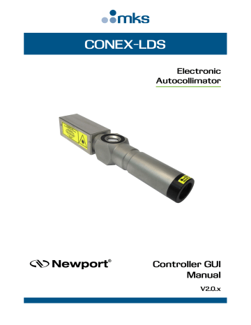 Newport CONEX-LDS Autocollimator Controller User Manual | Manualzz Newport CONEX-LDS Autocollimator Controller User Manual | Manualzz