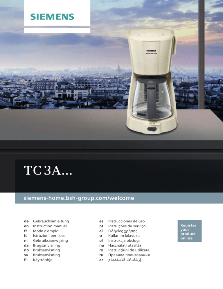Siemens TC3A0303, TC3A0307 User manual Siemens TC3A0303, TC3A0307 User manual