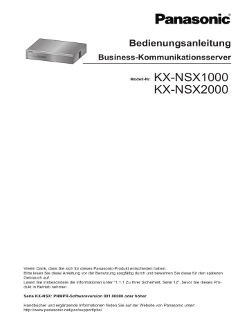 Panasonic KX-NSX2000 Bedienungsanleitung | Manualzz Panasonic KX-NSX2000 Bedienungsanleitung | Manualzz