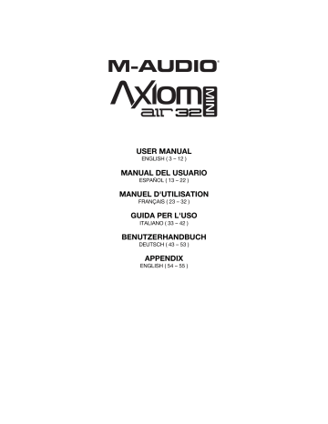 M-Audio Axiom AIR Mini 32 User guide M-Audio Axiom AIR Mini 32 User guide