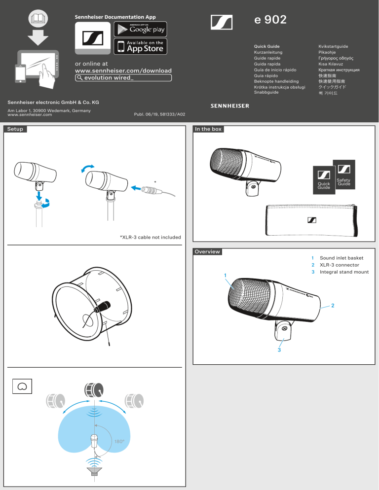 Sennheiser E 902 Quick start guide Sennheiser E 902 Quick start guide