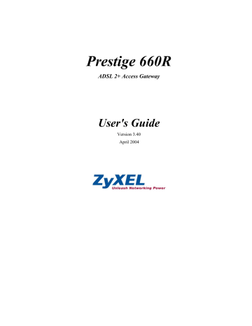 Zyxel P-660R-61 User's Guide | Manualzz Zyxel P-660R-61 User's Guide | Manualzz