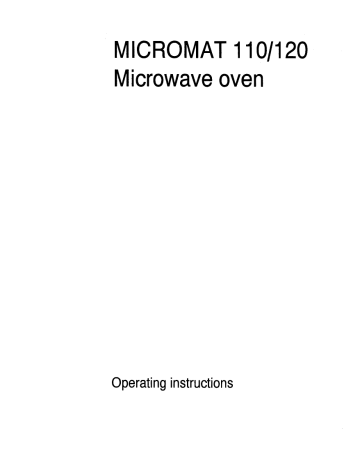 AEG Micromat 120 D Owner's manual AEG Micromat 120 D Owner's manual