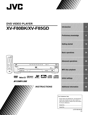 JVC XV-F85GD DVD System Owner's Manual | Manualzz JVC XV-F85GD DVD System Owner's Manual | Manualzz
