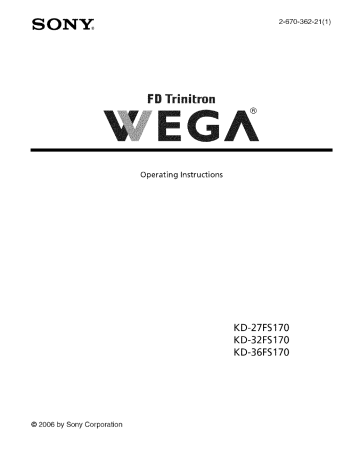 Sony KD-32FS170, KD-27FS170 Owner's manual Sony KD-32FS170, KD-27FS170 Owner's manual