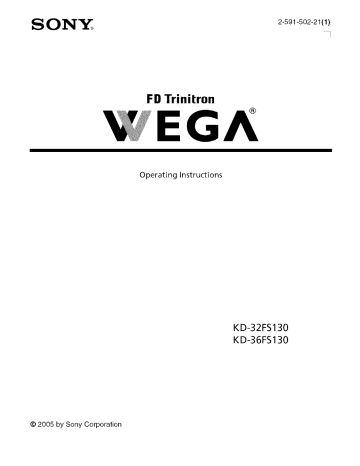 Sony KD-32FS130, KD-36FS130 Owner's manual Sony KD-32FS130, KD-36FS130 Owner's manual