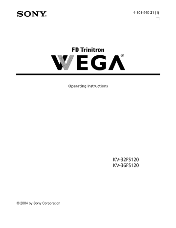 Sony KV-32FS120, KV-36FS120 Owner's manual Sony KV-32FS120, KV-36FS120 Owner's manual
