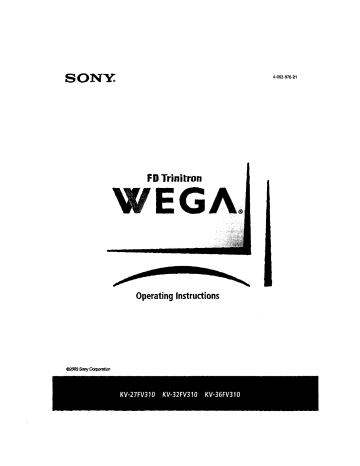 Sony KV-32FV310, KV-36FV310 Owner's manual Sony KV-32FV310, KV-36FV310 Owner's manual