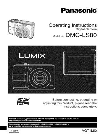 Panasonic DMC-LS80 Owner's manual Panasonic DMC-LS80 Owner's manual