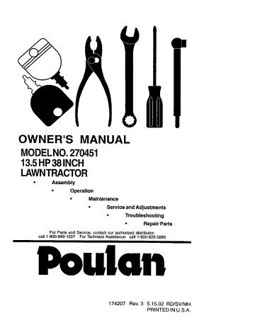 Poulan 270451 Owner's manual Poulan 270451 Owner's manual