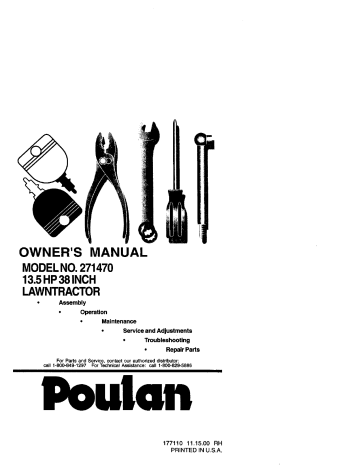 Poulan 271470 Owner's manual Poulan 271470 Owner's manual