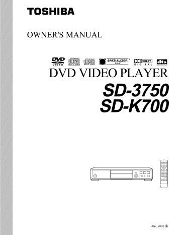 Toshiba SD-K700 Owner's manual Toshiba SD-K700 Owner's manual