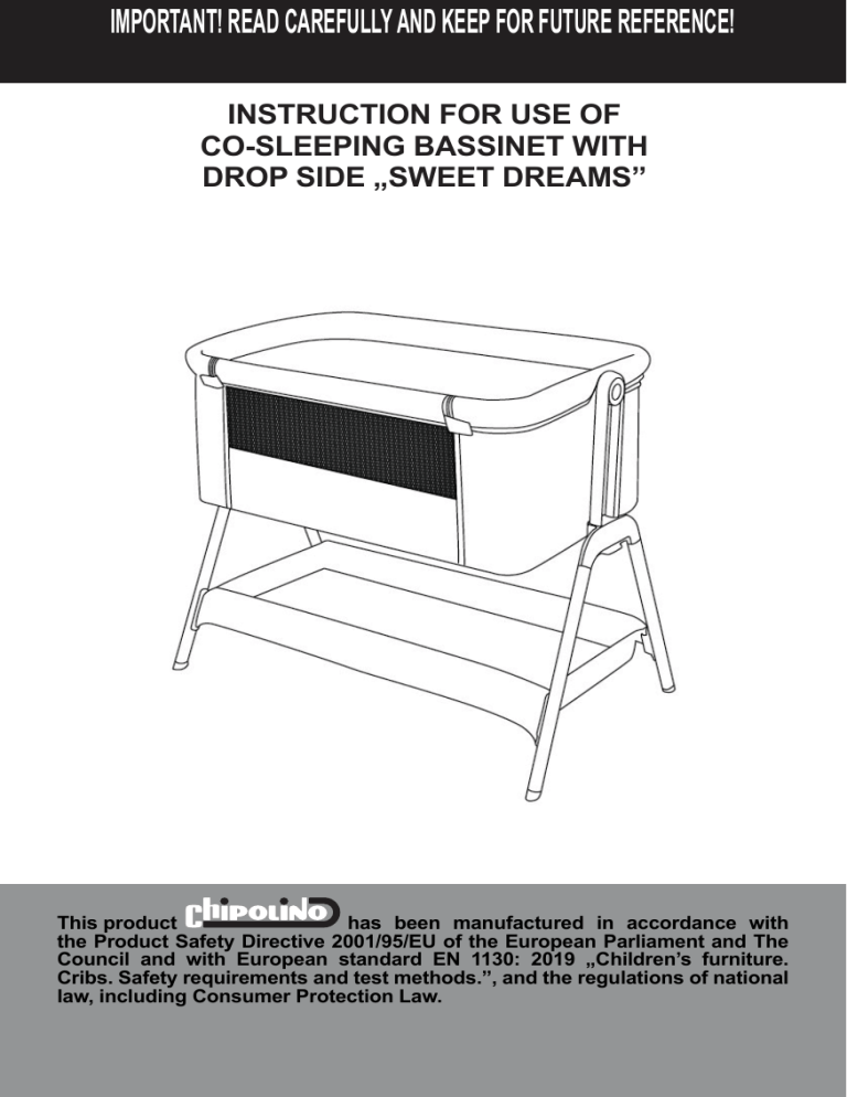 Chipolino Co-sleeping crib Operating instructions Chipolino Co-sleeping crib Operating instructions