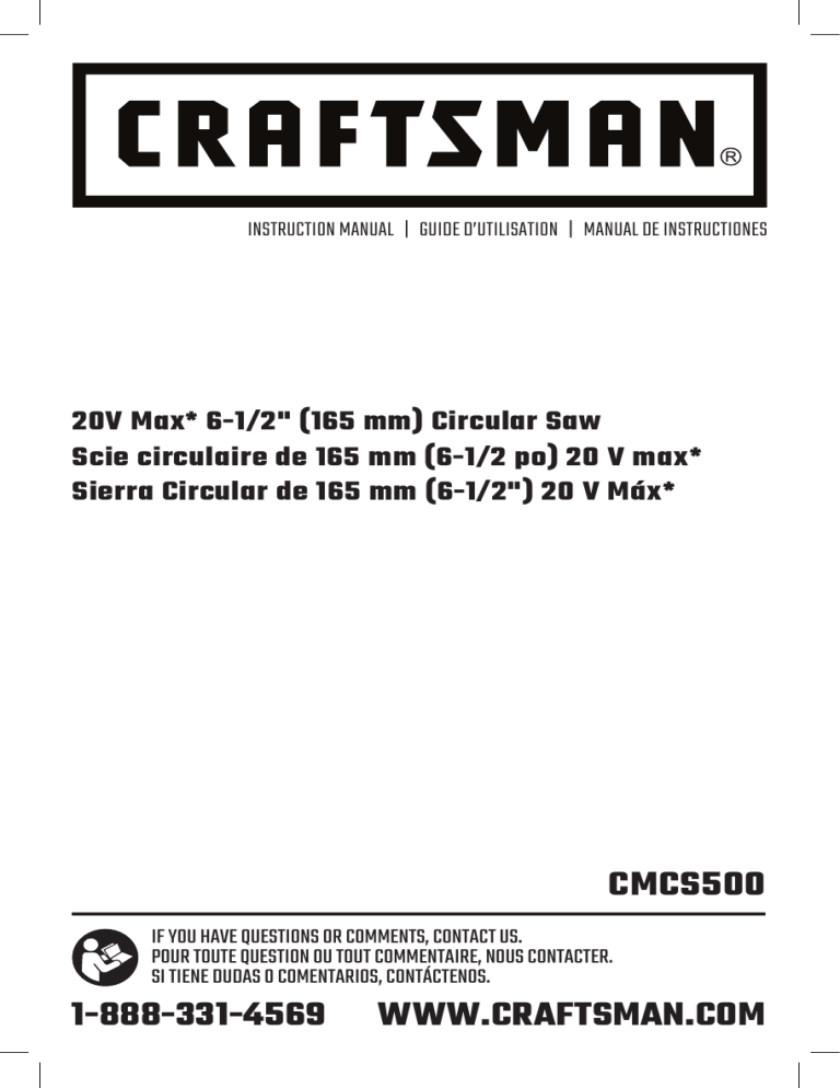 Crafstman CMCS500B, CMCS500M1 User manual Crafstman CMCS500B, CMCS500M1 User manual