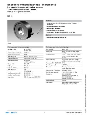 Baumer Hg Encoder Data Sheet Manualzz