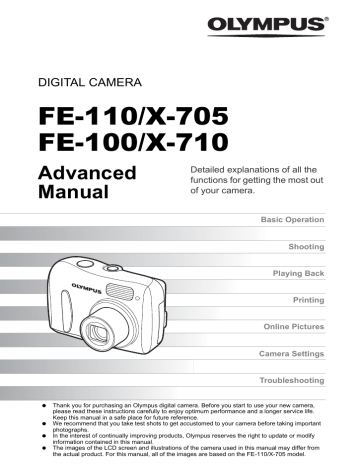 Olympus X-705 Advanced Manual | Manualzz