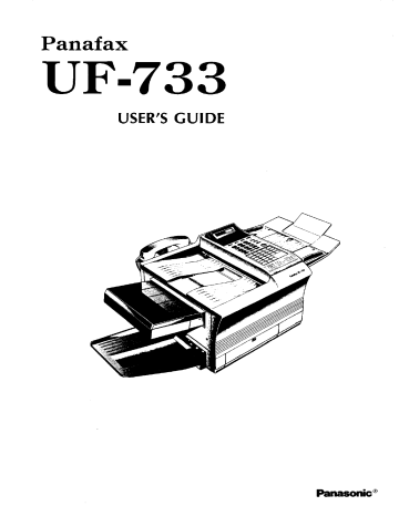 Panasonic uf 733 Owner's manual Panasonic uf 733 Owner's manual