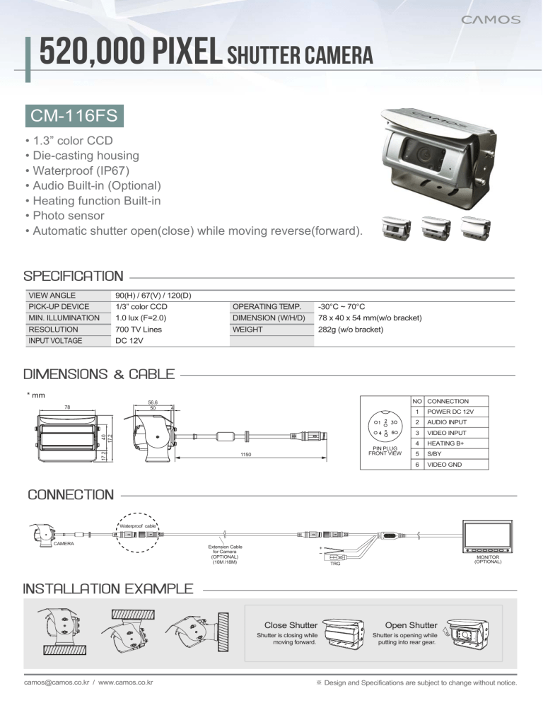 Camos CM-116FS User manual Camos CM-116FS User manual