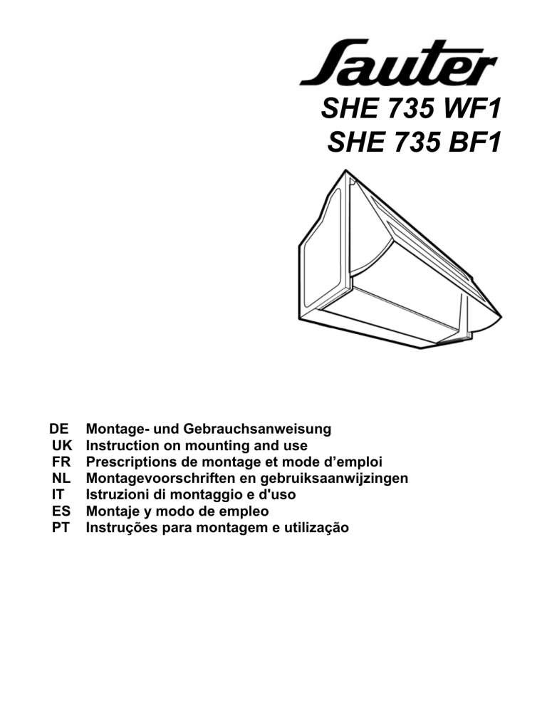 sauter SHE 735 BF1, SHE 735 WF1 User manual sauter SHE 735 BF1, SHE 735 WF1 User manual