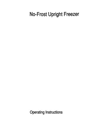AEG No-Frost Upright Freezer User manual AEG No-Frost Upright Freezer User manual