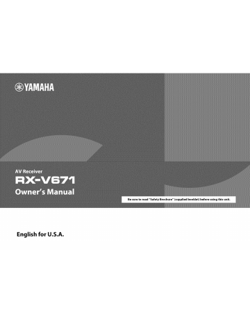 Yamaha RX-V671 Owner's Manual | Manualzz