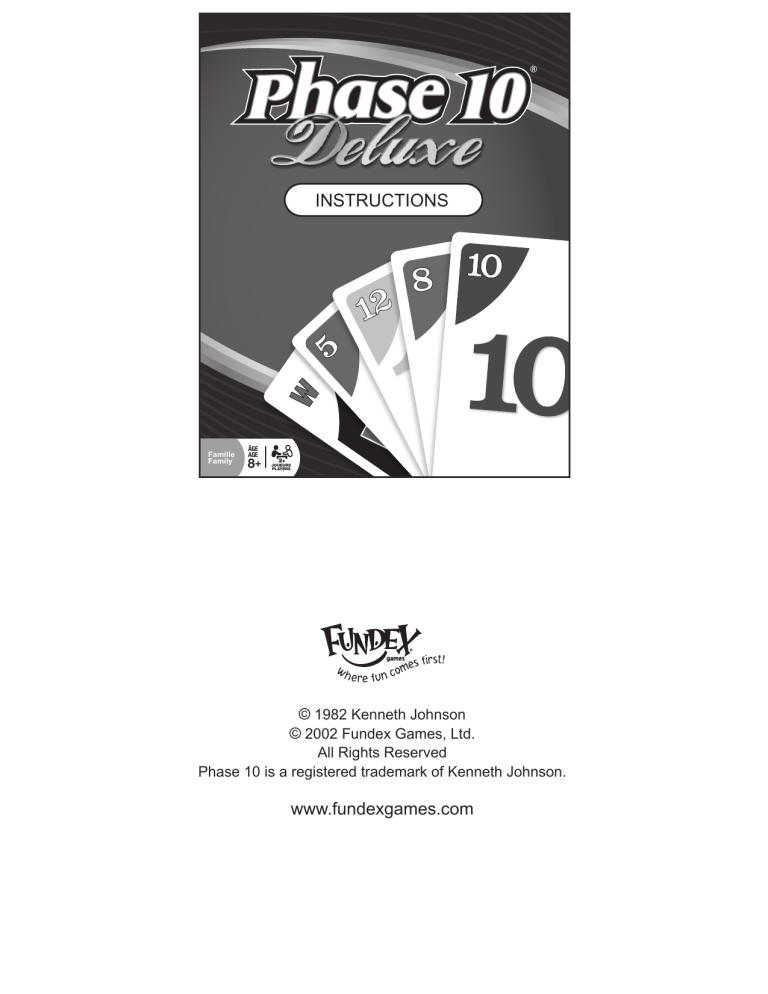 Fundex Games Phase 10 Deluxe User manual Fundex Games Phase 10 Deluxe User manual