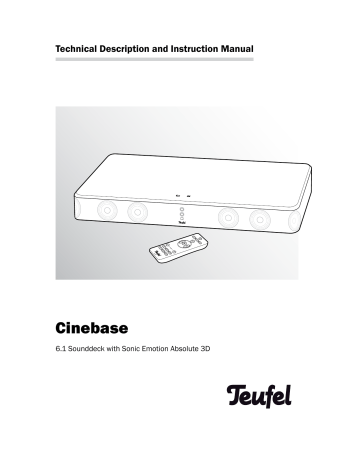 Teufel Cinebase User manual Teufel Cinebase User manual