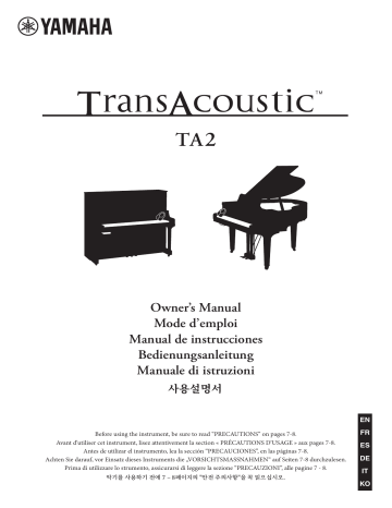 Yamaha TransAcoustic Piano TA2 Owner's Manual | Manualzz Yamaha TransAcoustic Piano TA2 Owner's Manual | Manualzz