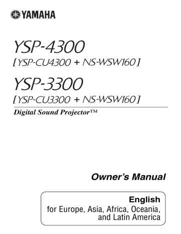 Yamaha YSP-4300/YSP-3300 Owner's Manual | Manualzz