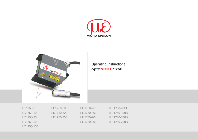 MICRO-EPSILON optoNCDT 1750 User manual MICRO-EPSILON optoNCDT 1750 User manual