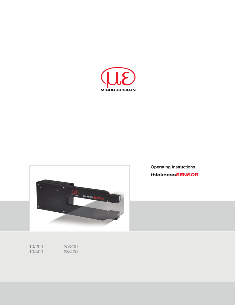 MICRO-EPSILON thicknessSENSOR User manual MICRO-EPSILON thicknessSENSOR User manual