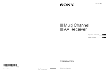 Sony STR-DA4400ES Owner Manual | Manualzz Sony STR-DA4400ES Owner Manual | Manualzz
