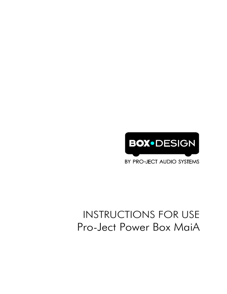 Box-Design Power Box MaiA User manual Box-Design Power Box MaiA User manual