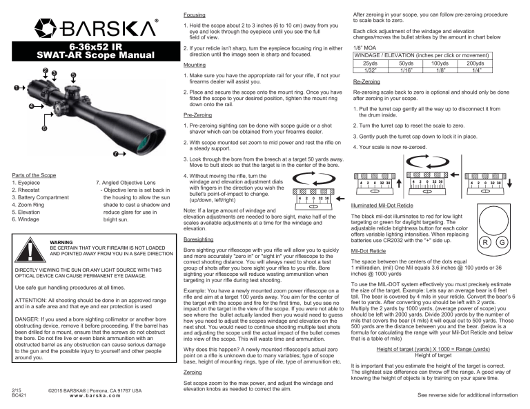 Barska AC12140 Owner's manual Barska AC12140 Owner's manual