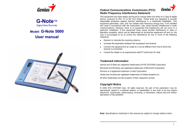 Genius G-NOTE 5000 Owner Manual | Manualzz