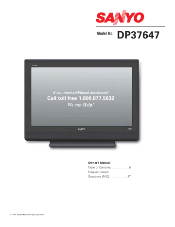 Sanyo DP37647 - 37 Sanyo DP37647 - 37