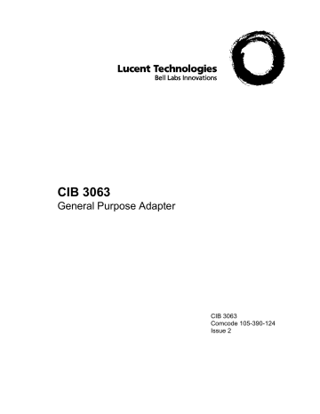 Lucent Technologies CIB 3063 Manual | Manualzz Lucent Technologies CIB 3063 Manual | Manualzz
