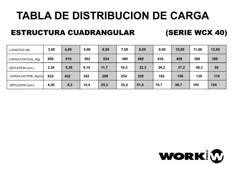 Work-pro WCX 40/200 Datasheet Work-pro WCX 40/200 Datasheet