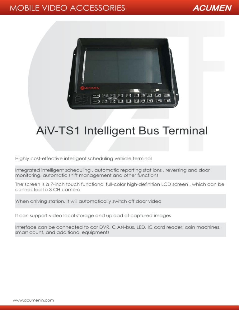 Acumen AiV-TS1 Datasheet Acumen AiV-TS1 Datasheet